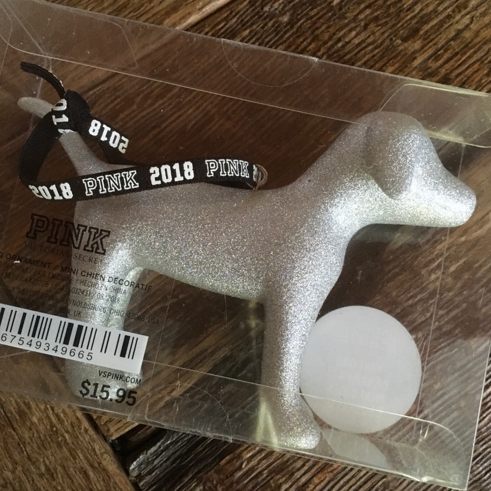 2018 Pink Victoria’s Secret Mini Dog Ornament - Picture 3 of 9